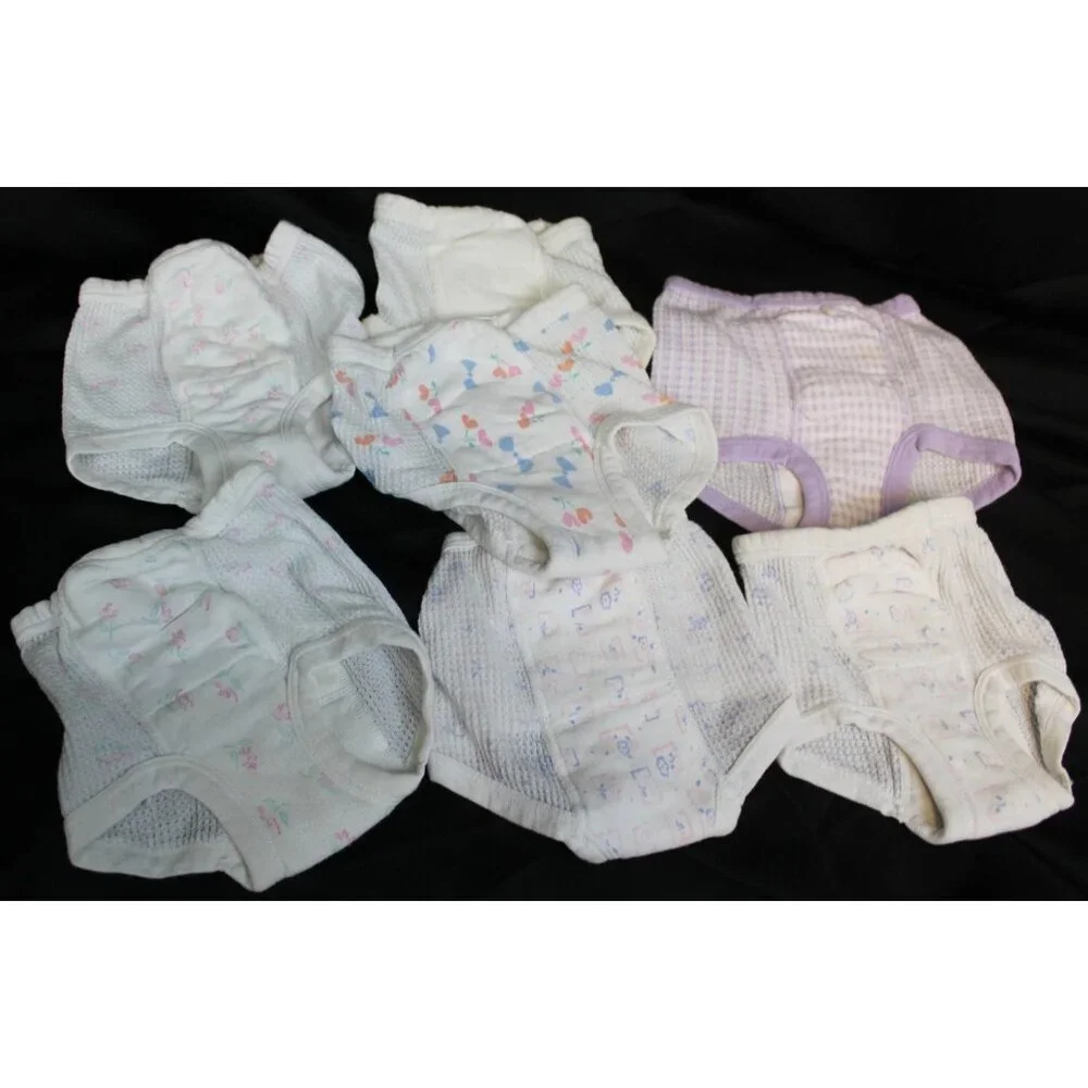 VTG Y2K 90s Gerber Cloth Training Pants 6 Pairs sz 2/3 Washable Padded